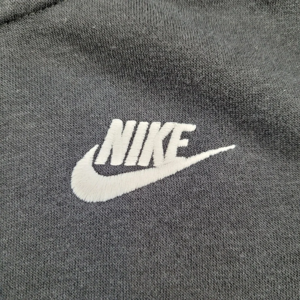 Nike Mens Full Zip Funnel Neck Hoodie Black Fleece Sweatshirt Medium Embroidered